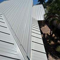 .032 Aluminum 1.5" Mechanical Seam Solar White  by Total Roofing System The Metal Roof Experts