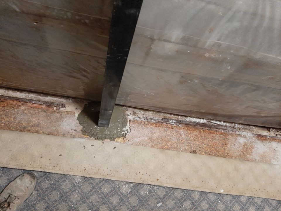Exterior Deep Waterproofing System with Wall Push Back and Steel Beams Reinforcement by Toledo Basement Repair
