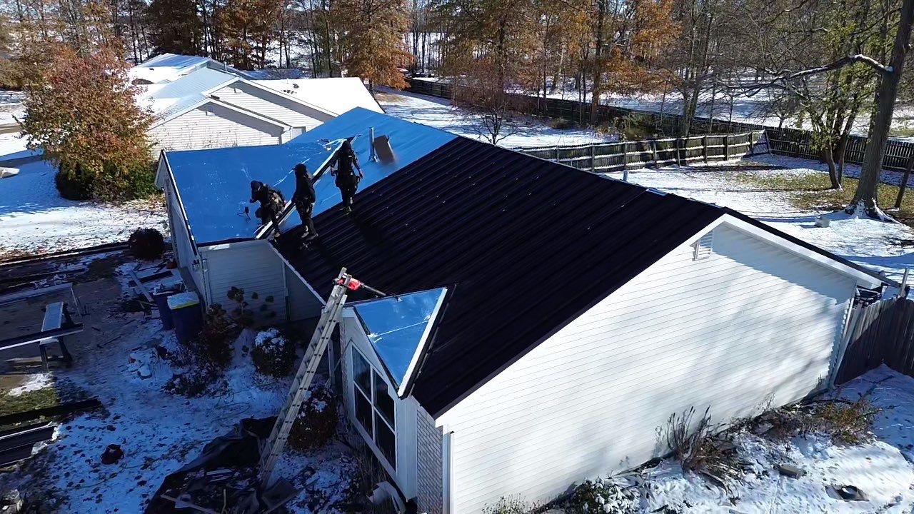 Mechanically Seamed Standing Seam Roof in Ossian, Indiana with Black Finish by 4Ever Metal Roofing