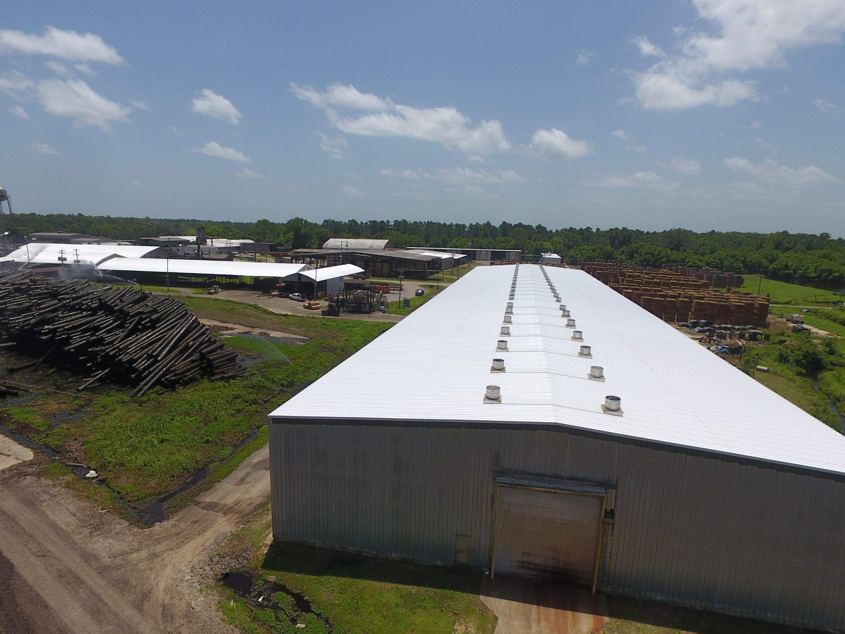 Commercial Roofing Installation using Aluminum Roofing panels by Hostetler Roofing