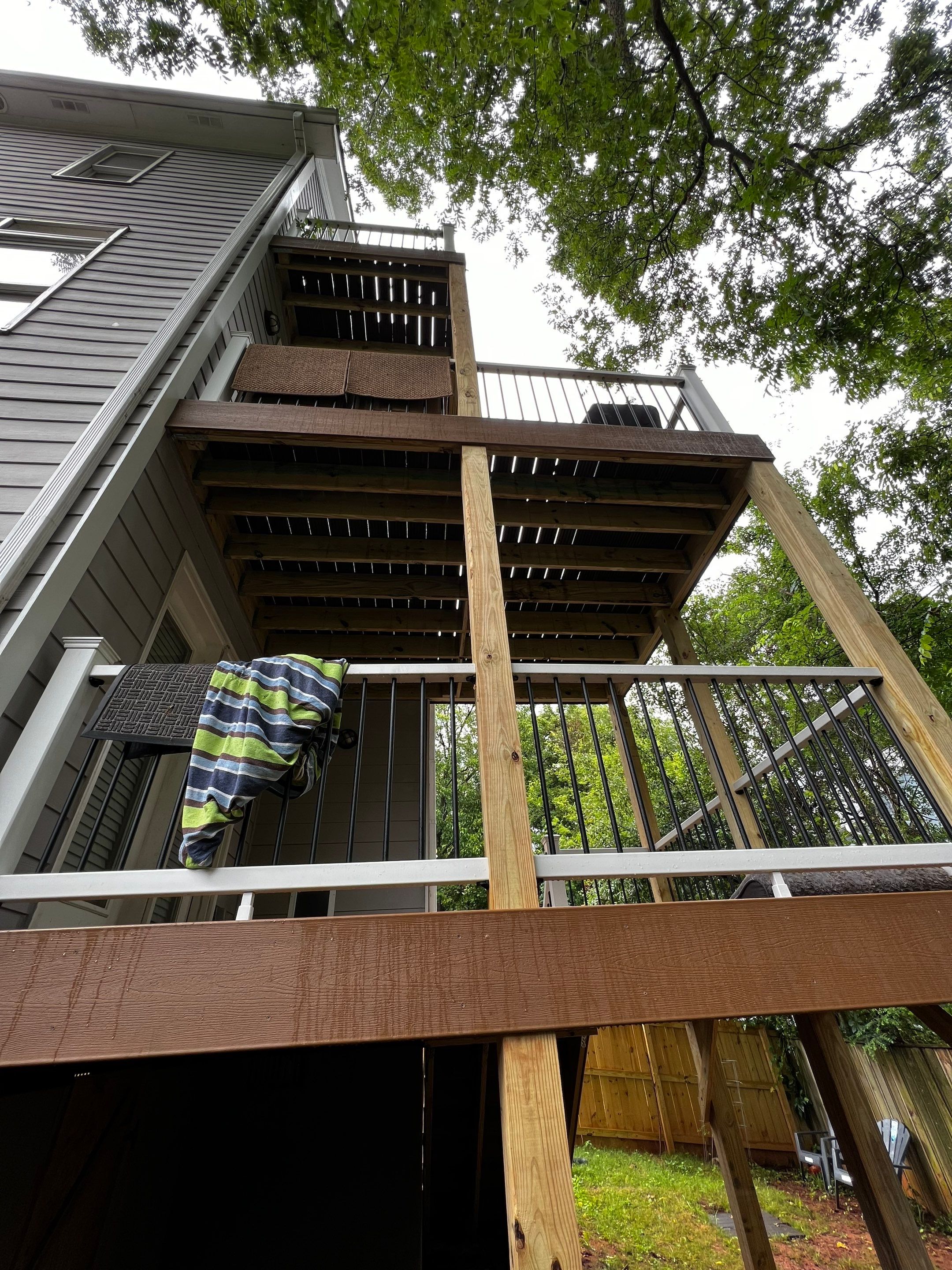 Multi-Story Wood Deck and Staircase Installation in Southeast Atlanta by Swift Home Renovations 