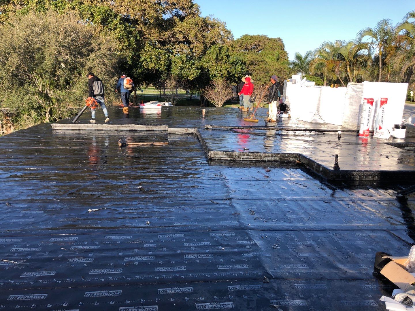 Residential Re-Roof using Polyglass Self-Adhered Flat Deck by First Due Roofing