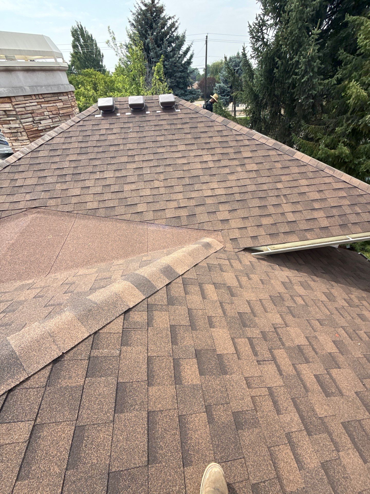 Boise Commercial Roof Replacement with Brown Architectural Shingles by Olive Roofing