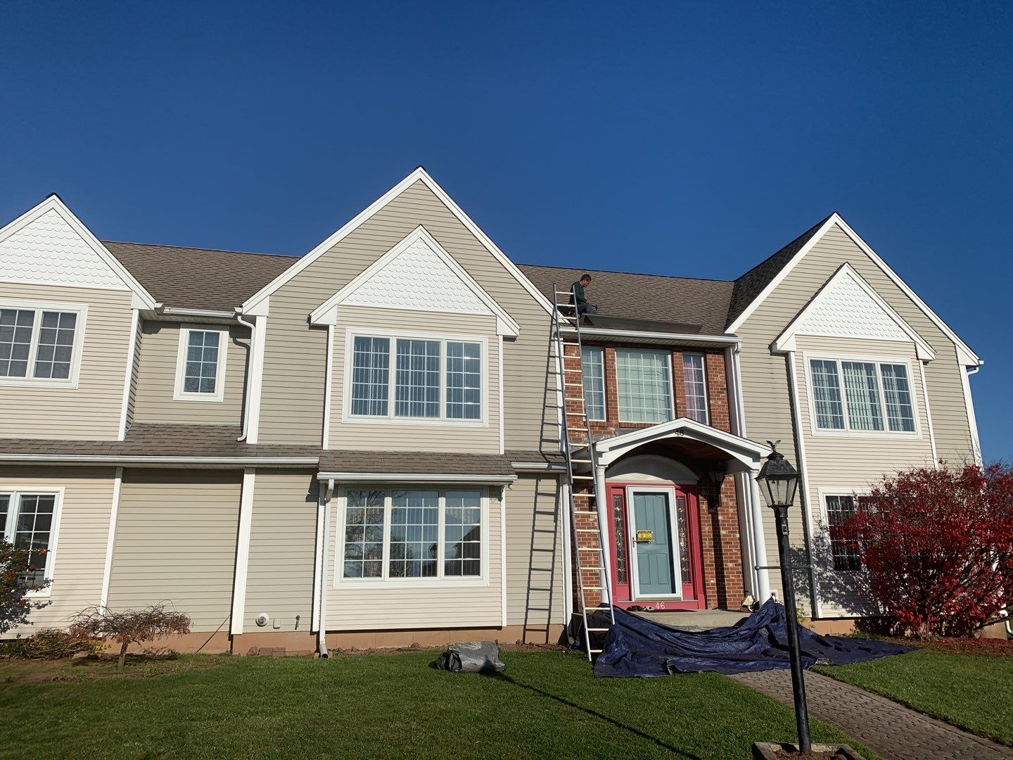 Commercial Roofing Installation using Owens Corning TruDefinition driftwood by A Plus Exterior