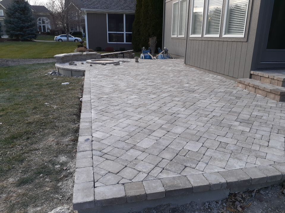 Back Yard Paver Patio by LAND ESCAPES LLC