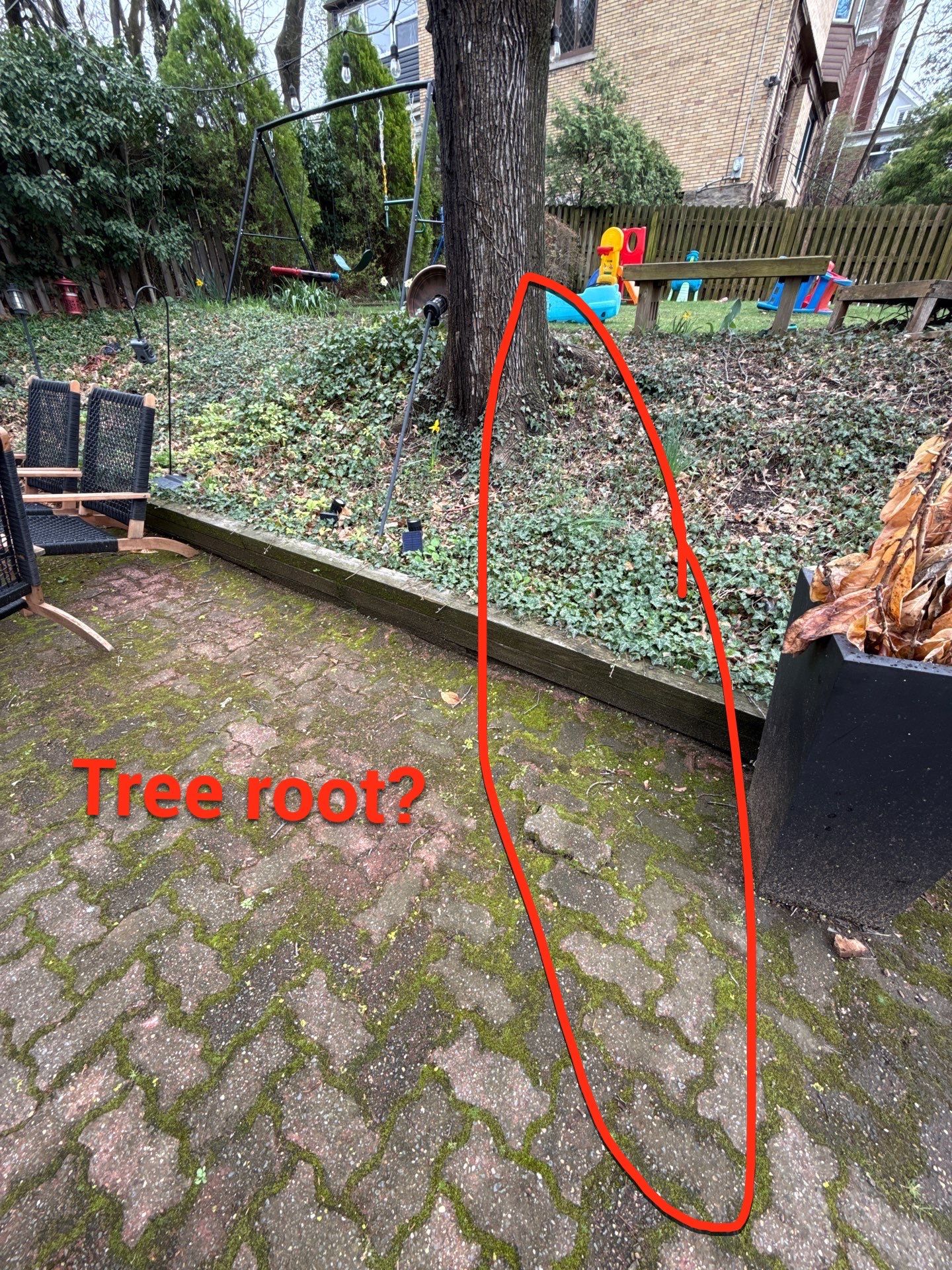 Stamped Concrete and Retaining Wall by Cousins Roofing Siding & Decks