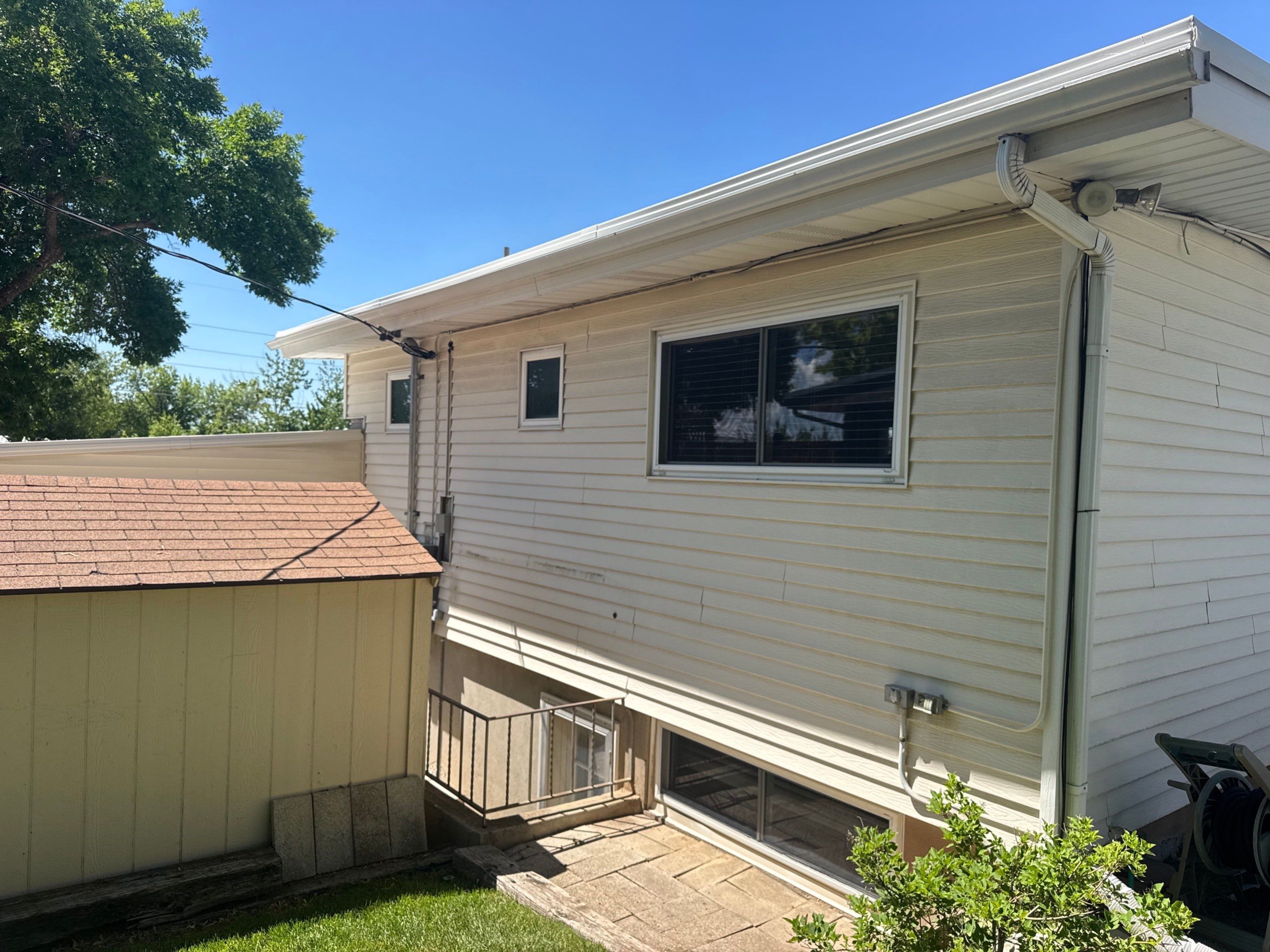 Salt Lake City | Targeted Vinyl Upgrade & Detached Shed | Arctic White Accents by Ideal Siding Utah