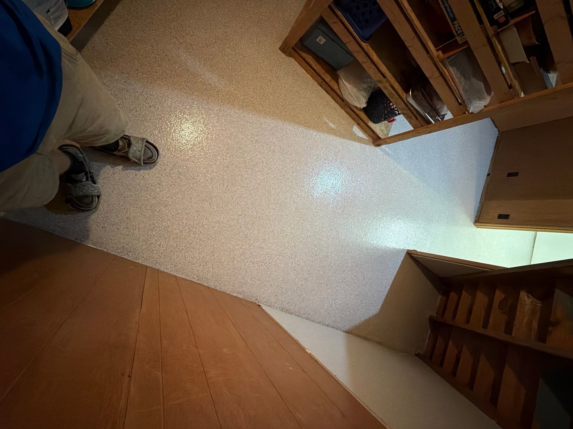 Basement Epoxy Flake Floor Installation and Surface Repair in Montague by Gordon Painting