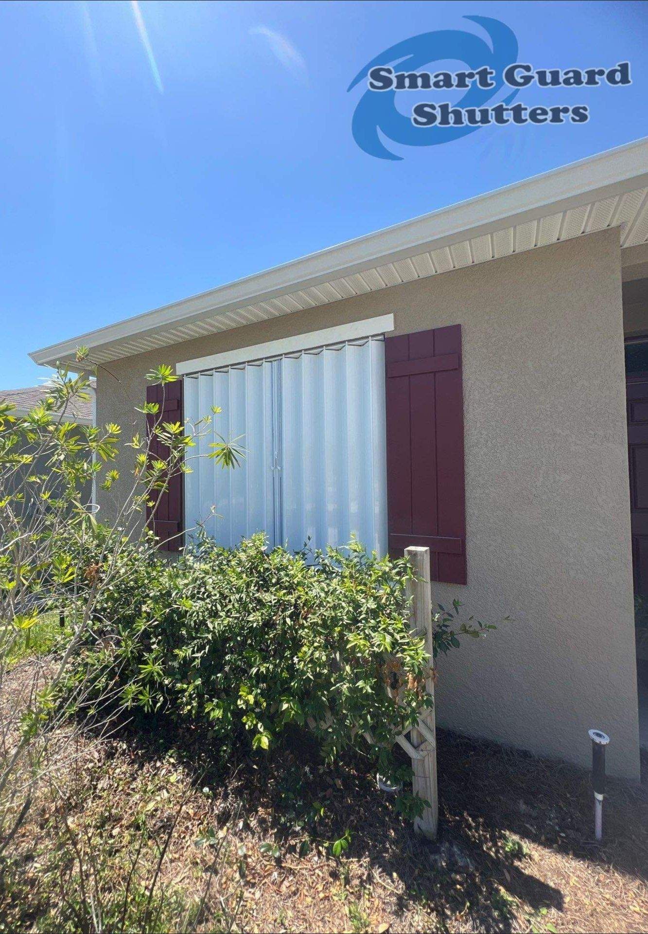 Hurricane protection in Beige/White by Smart Guard Shutters