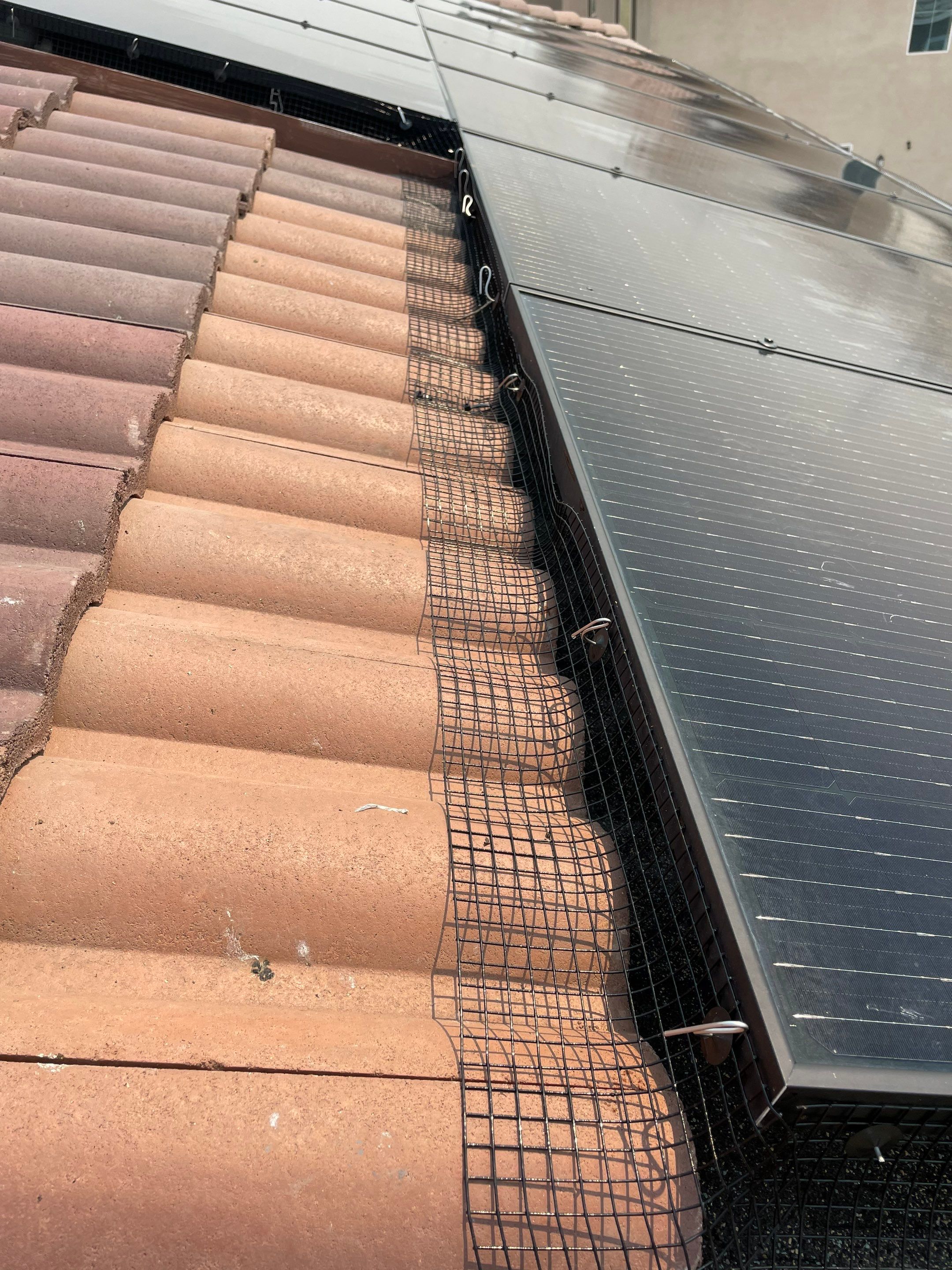 Solar Panel Bird Proofing in Ontario Ca by Palm Coast Solar Cleaning