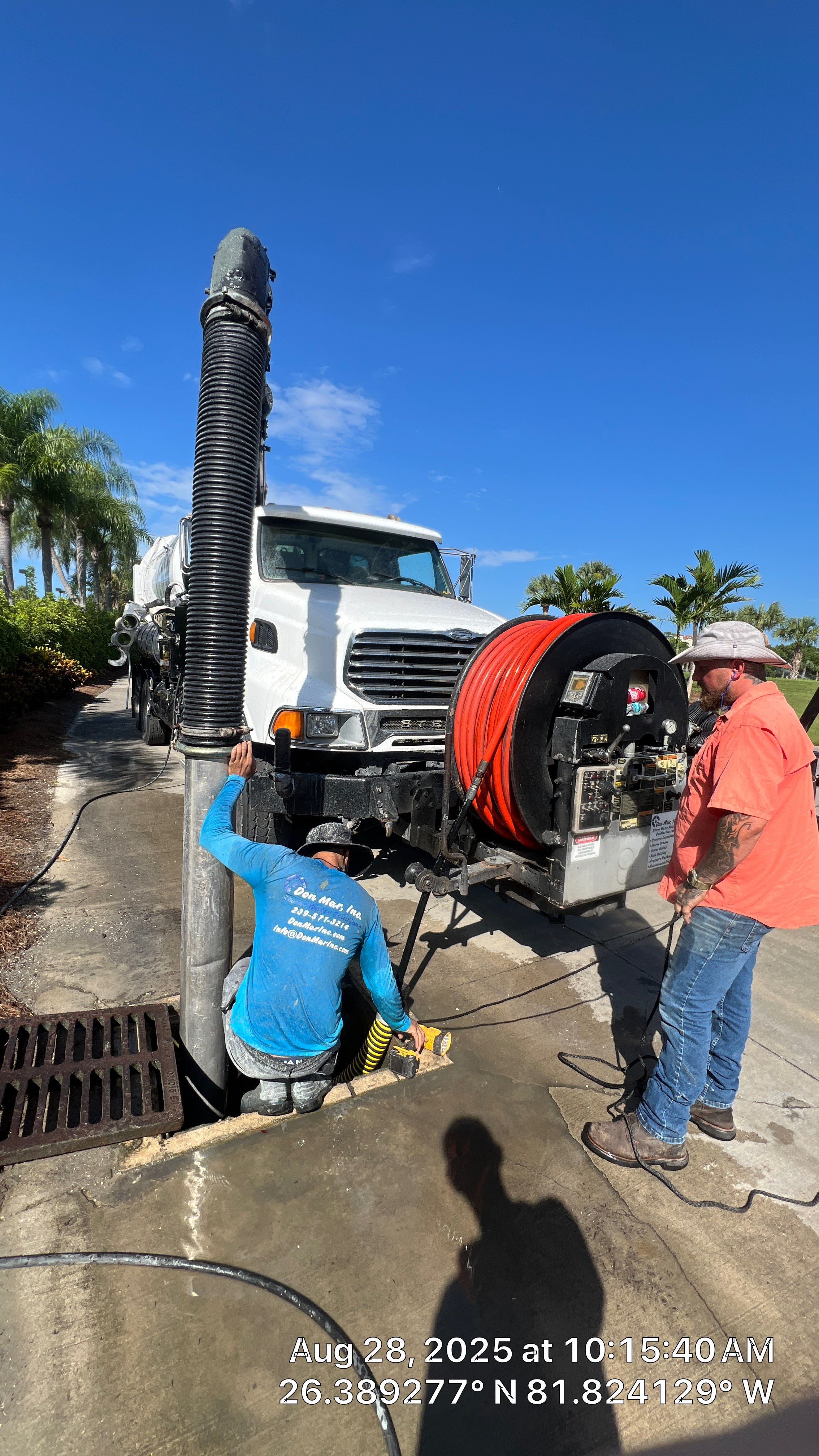 Pelican Landing Tennis Court Catch Basin Cleaning by Don Mar, Inc. Storm Water Solutions