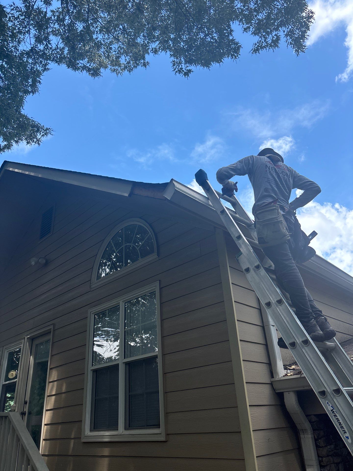 Rotted Wood Replacement, Deck Stain, and Exterior Paint Project in Kennesaw, GA by Nelson Exteriors 