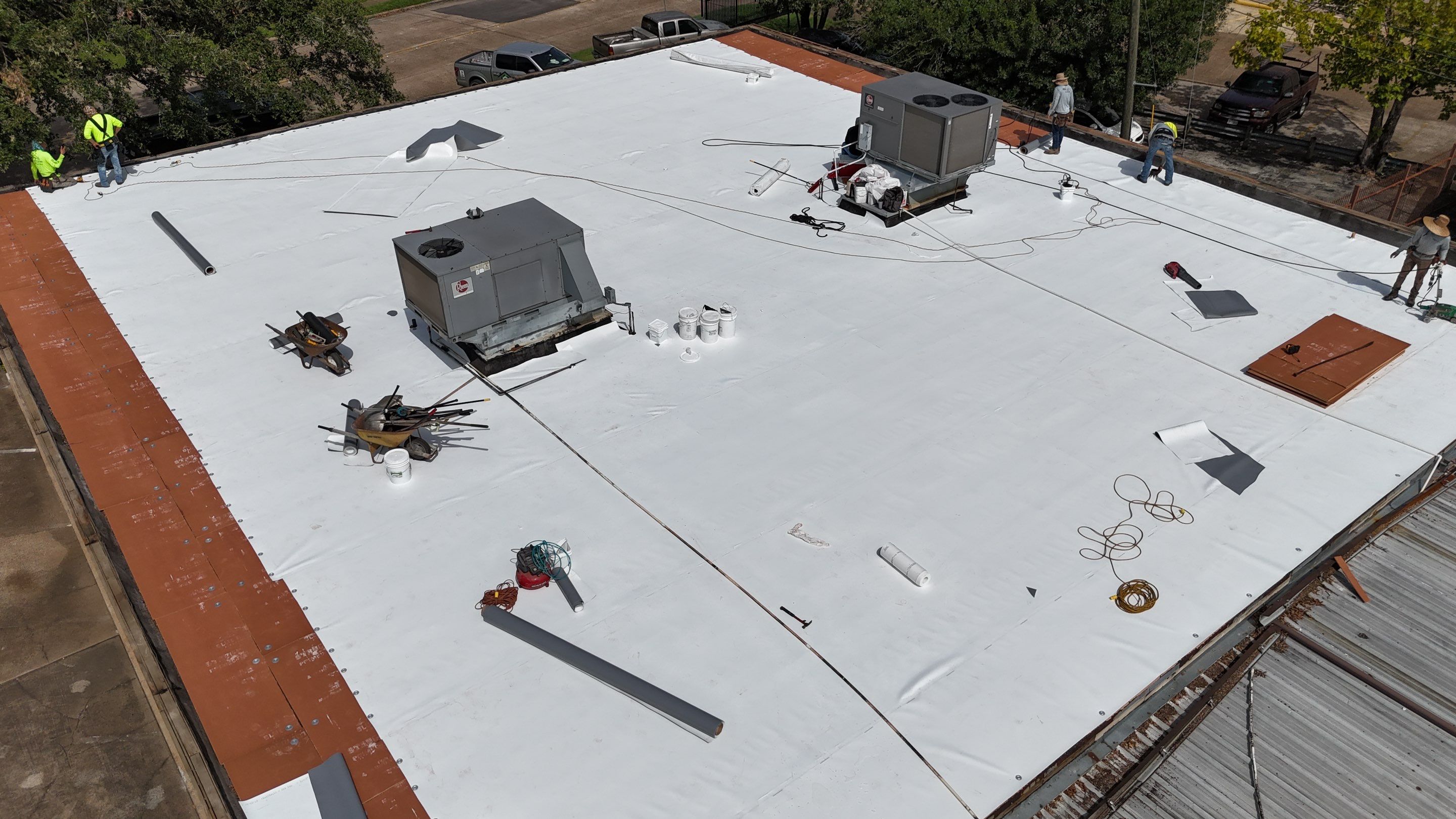 Commercial Roofing Installation using TPO by Core Four Roofing