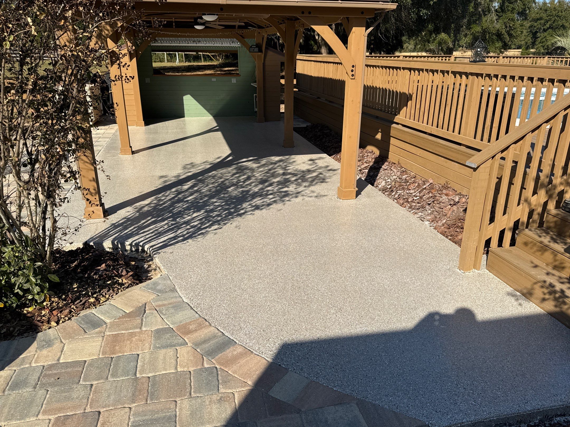 Patio  in Newberry, FL in Hybrid Claystone by Cross Creek Concrete Coatings