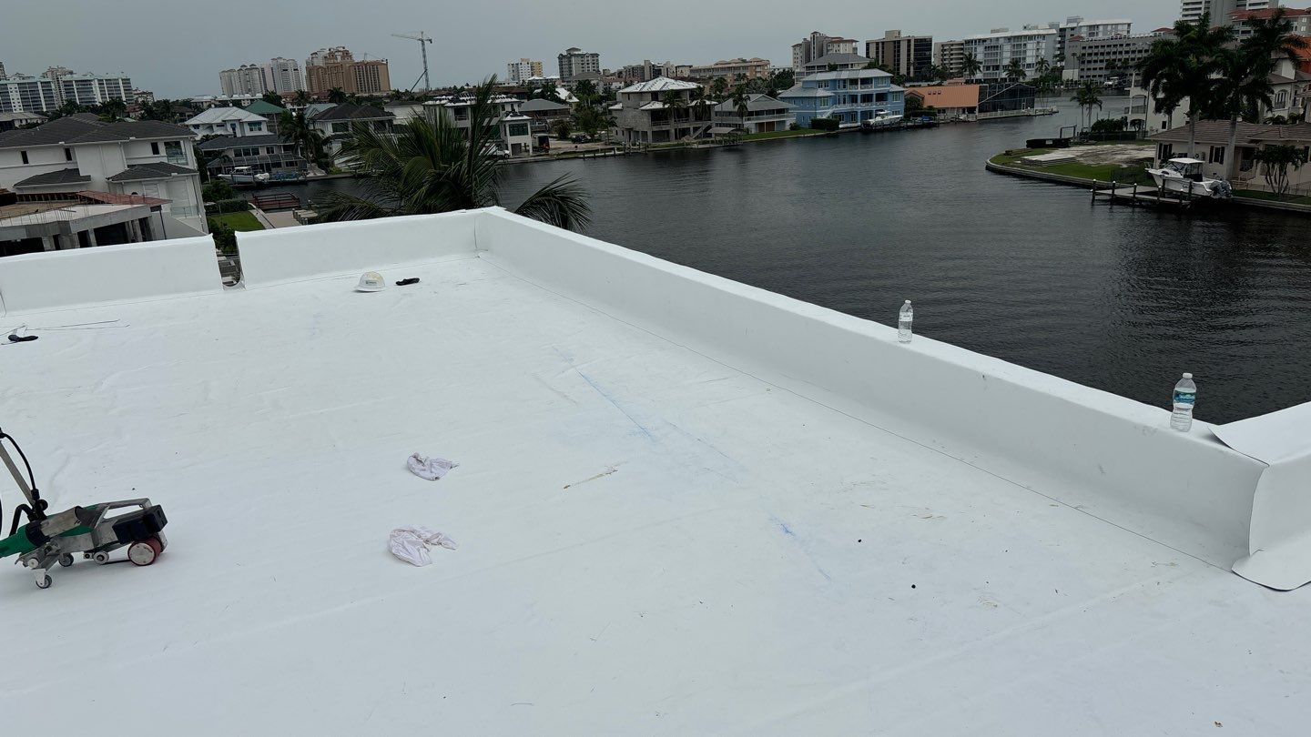 Residential Install of Flat TPO by International Roofing