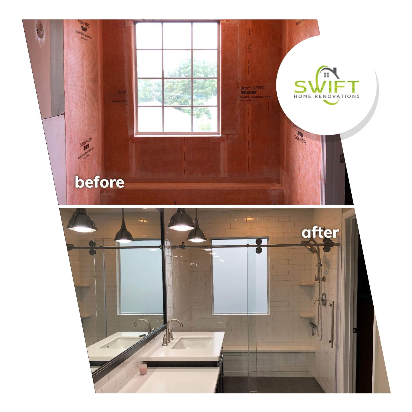 Modern Bathroom Remodel in Atlanta Featuring Custom Walk-In Shower by Swift Home Renovations