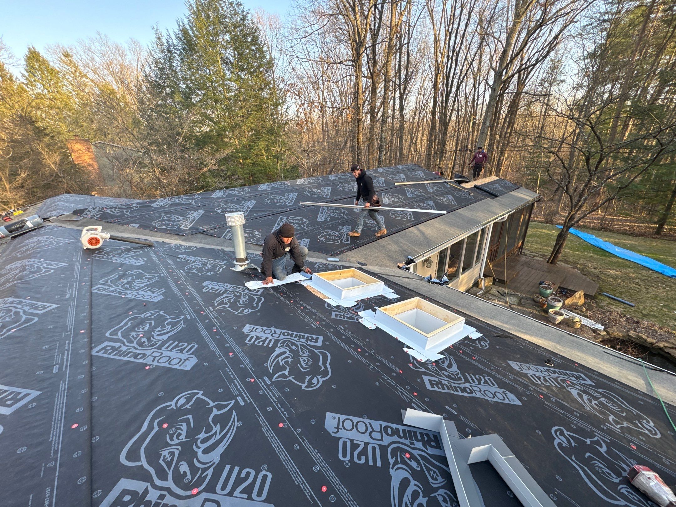 Residential Roofing Installation using Malarkey Vista AR Shingles (Black Oak) by Koontz Construction