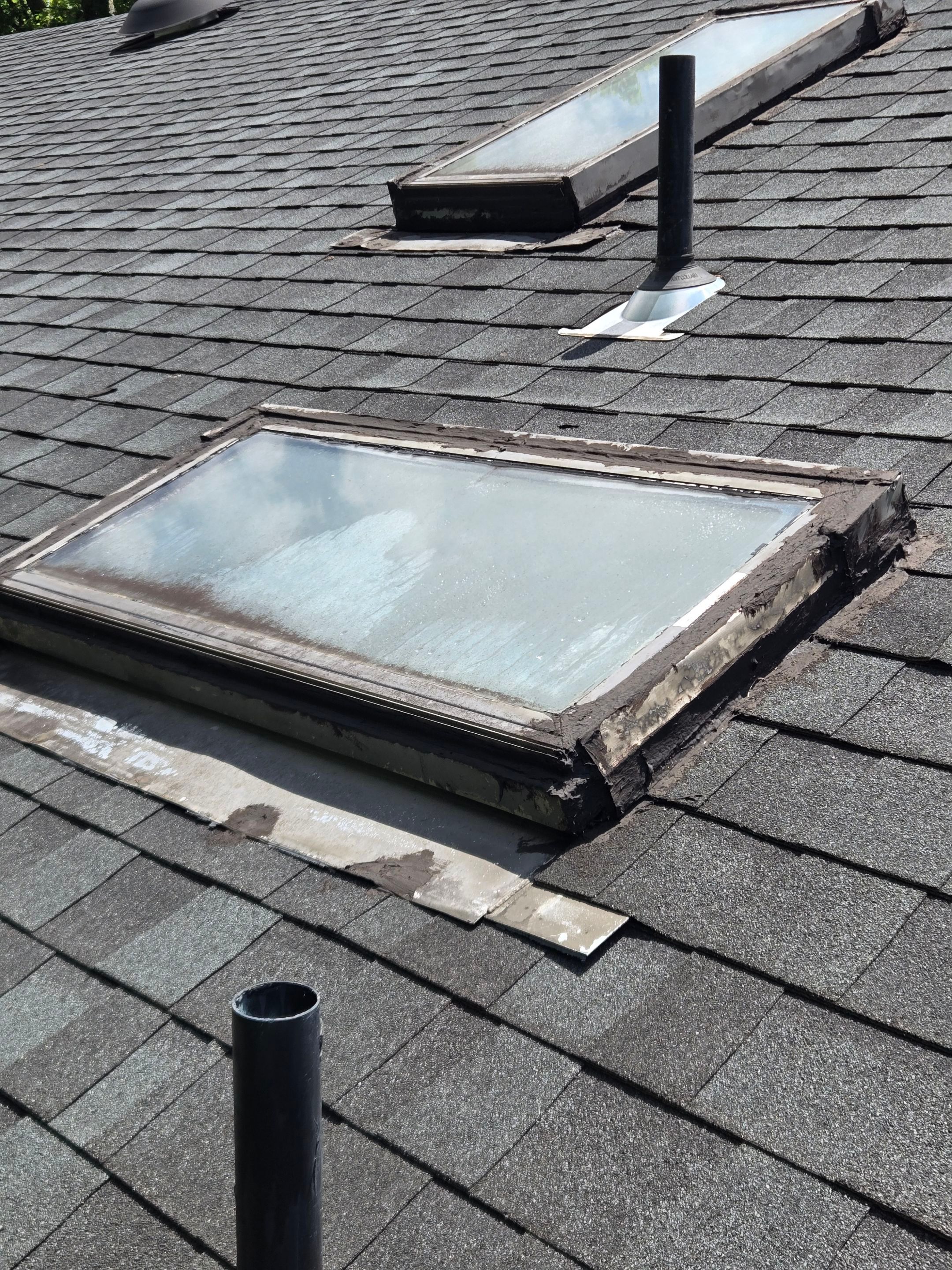 Dayton Skylight Replacement and Shingle Repair for Leaking Roof by Level Up Roofing and Restoration Services LLC