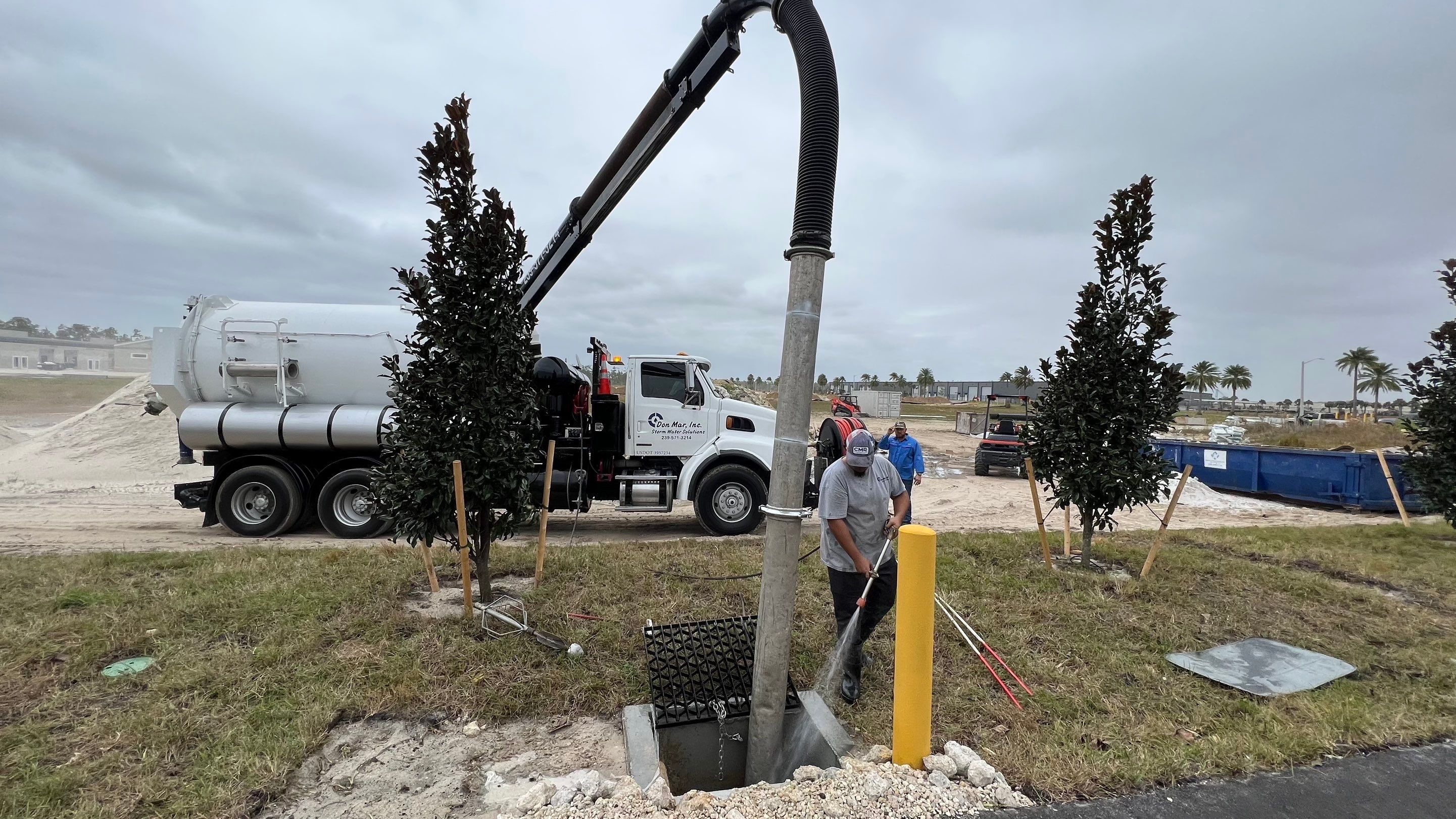 New Construction Storm Drain System Cleaning by APS Power & Water