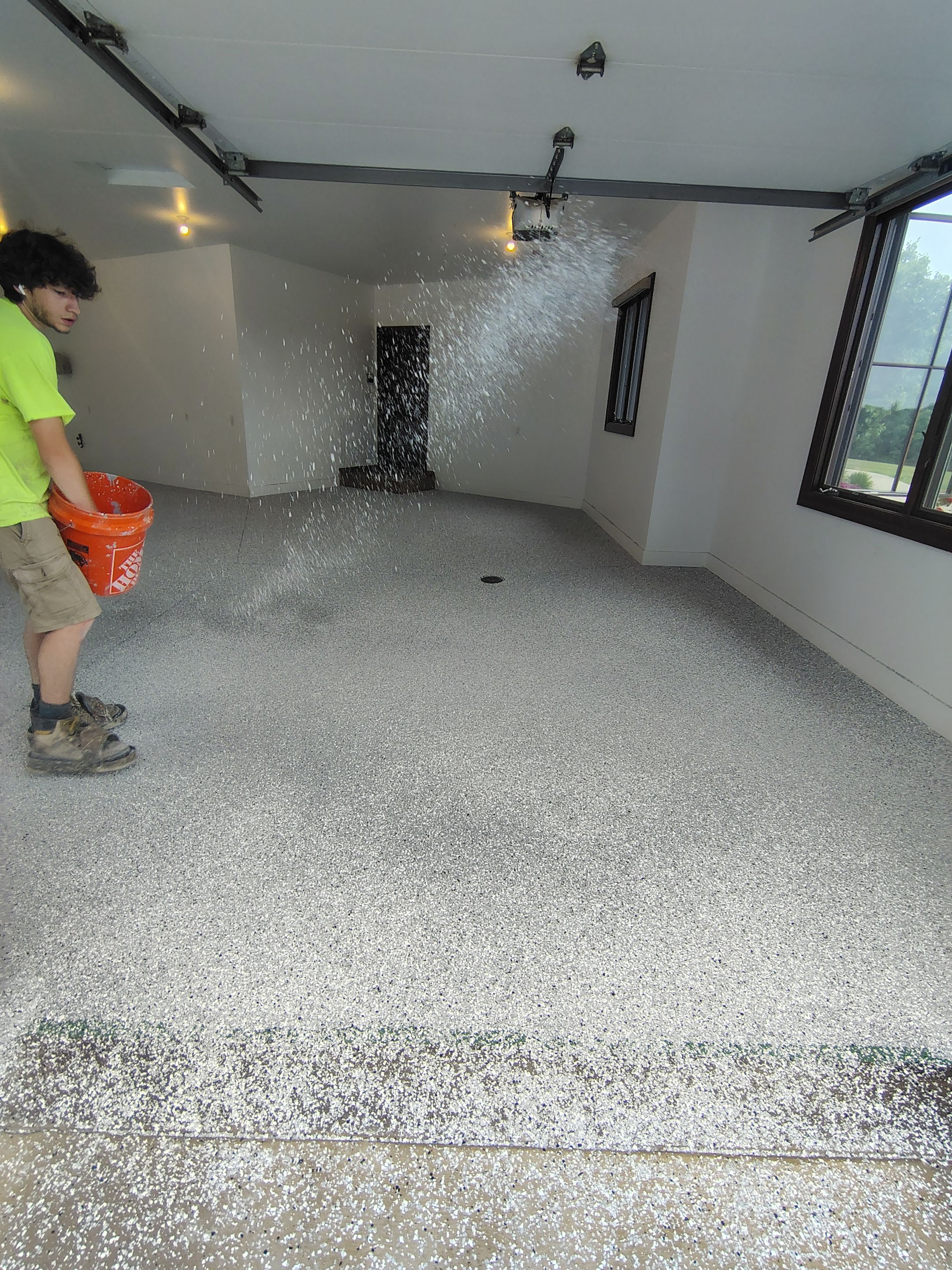 Feather Grey Floor Coating in Sioux Falls, SD by Select Painting, Coatings & Garage Cabinets