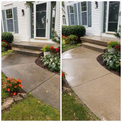 House wash and concrete cleaning