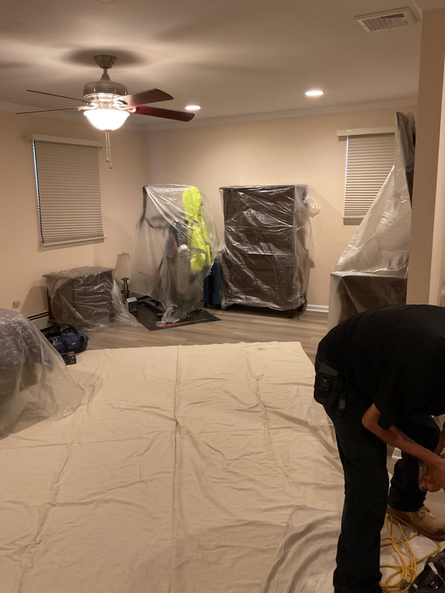 Ceiling Water Damage Mitigation and Structural Drying in Holbrook by Newhouse Restoration