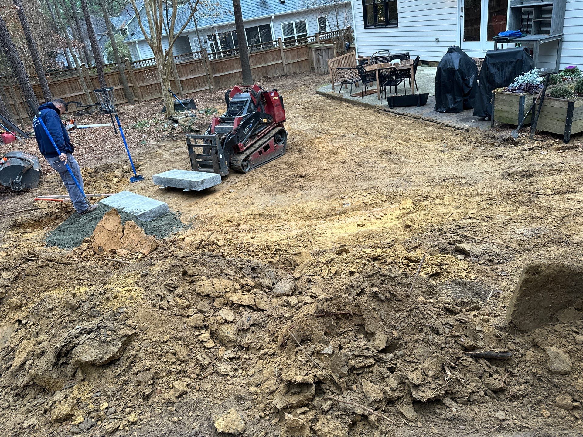 Drainage installation in Durham by Martinez Brother’s Nc Landscaping Inc