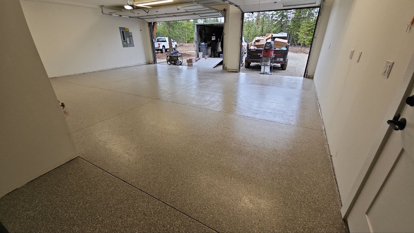 Garage Transformation using Claystone Hybrid by Croc Coatings, LLC
