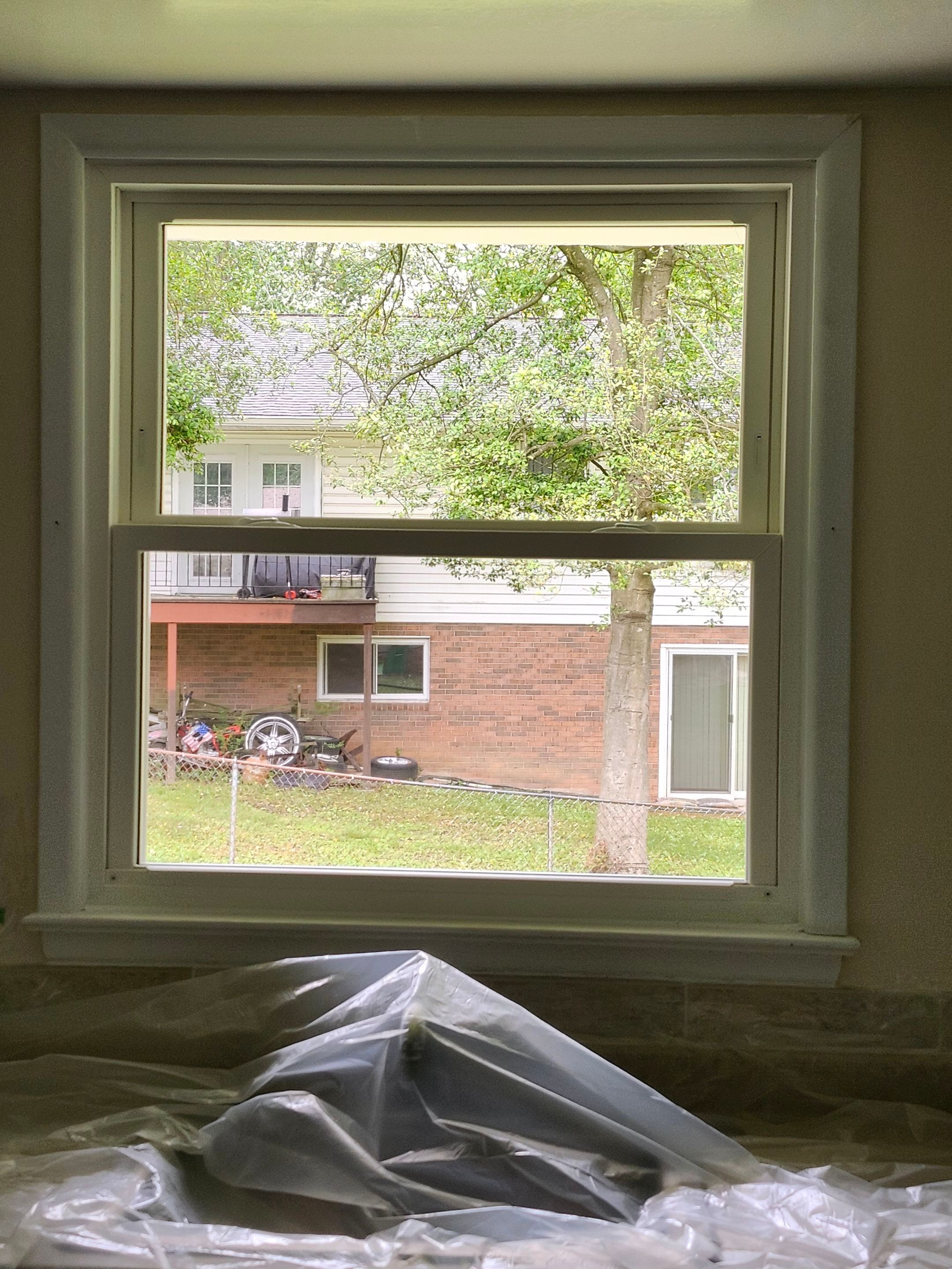 Bow window replacement with flat window by Window Depot of Annapolis