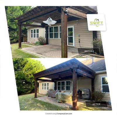 Exterior Painting and Pergola Staining for Woodstock Residence