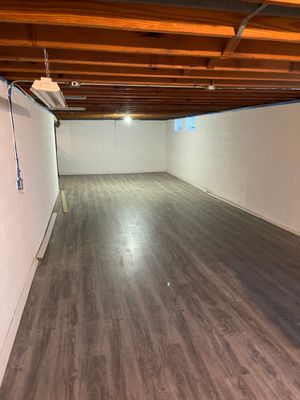 Flooring Installation and Basement Wall Painting using DryLok Extreme