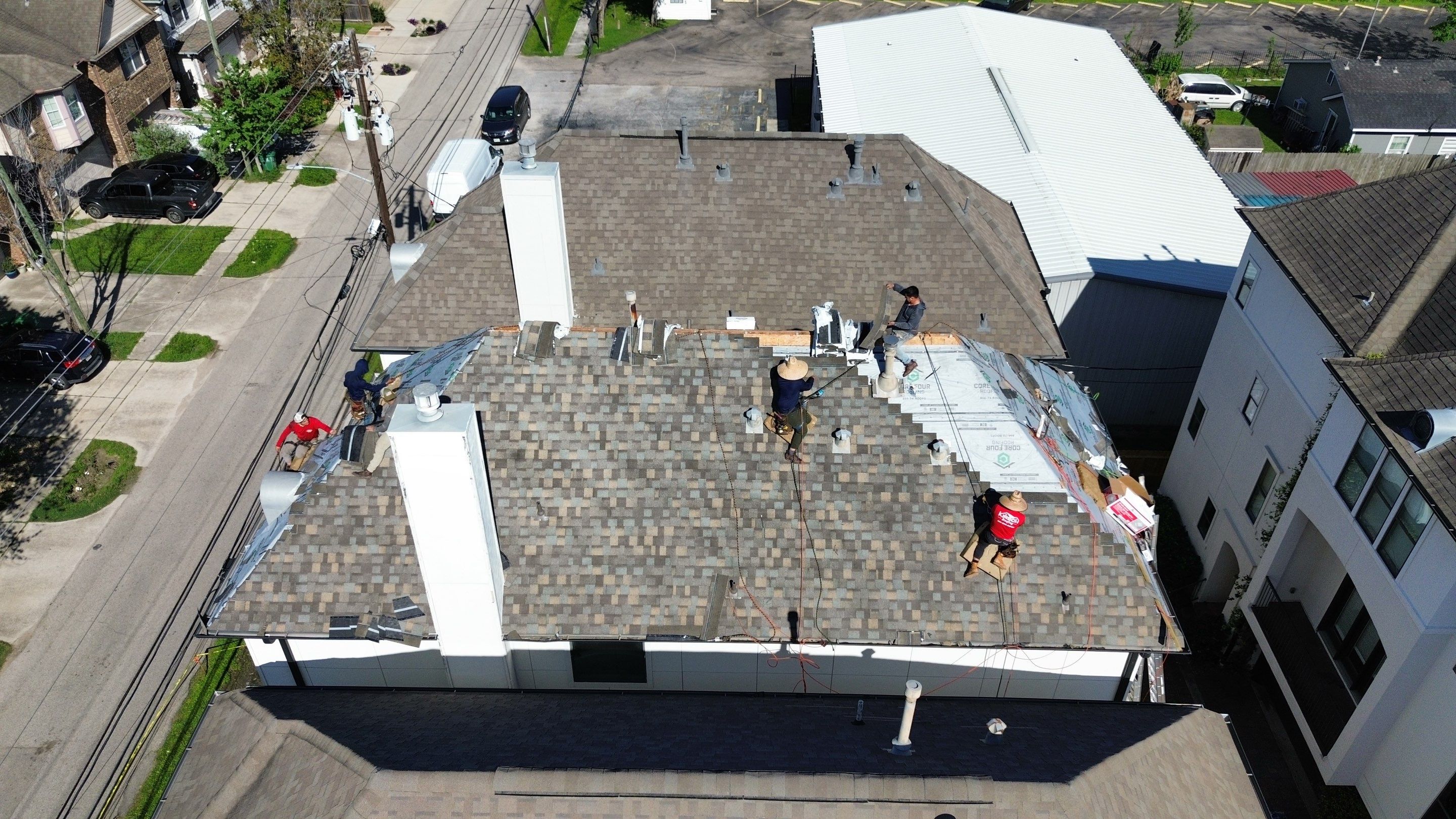 Roof Replacement using IKO Nordic in the Heights! by Core Four Roofing