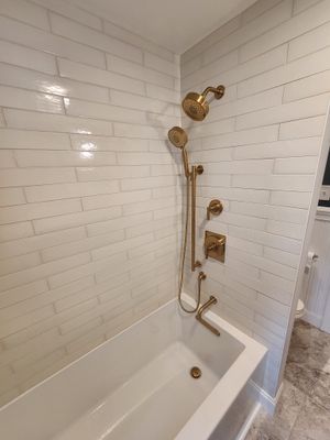 Manchester Bathroom Remodel with Subway Tile Surround and Granite Vanity