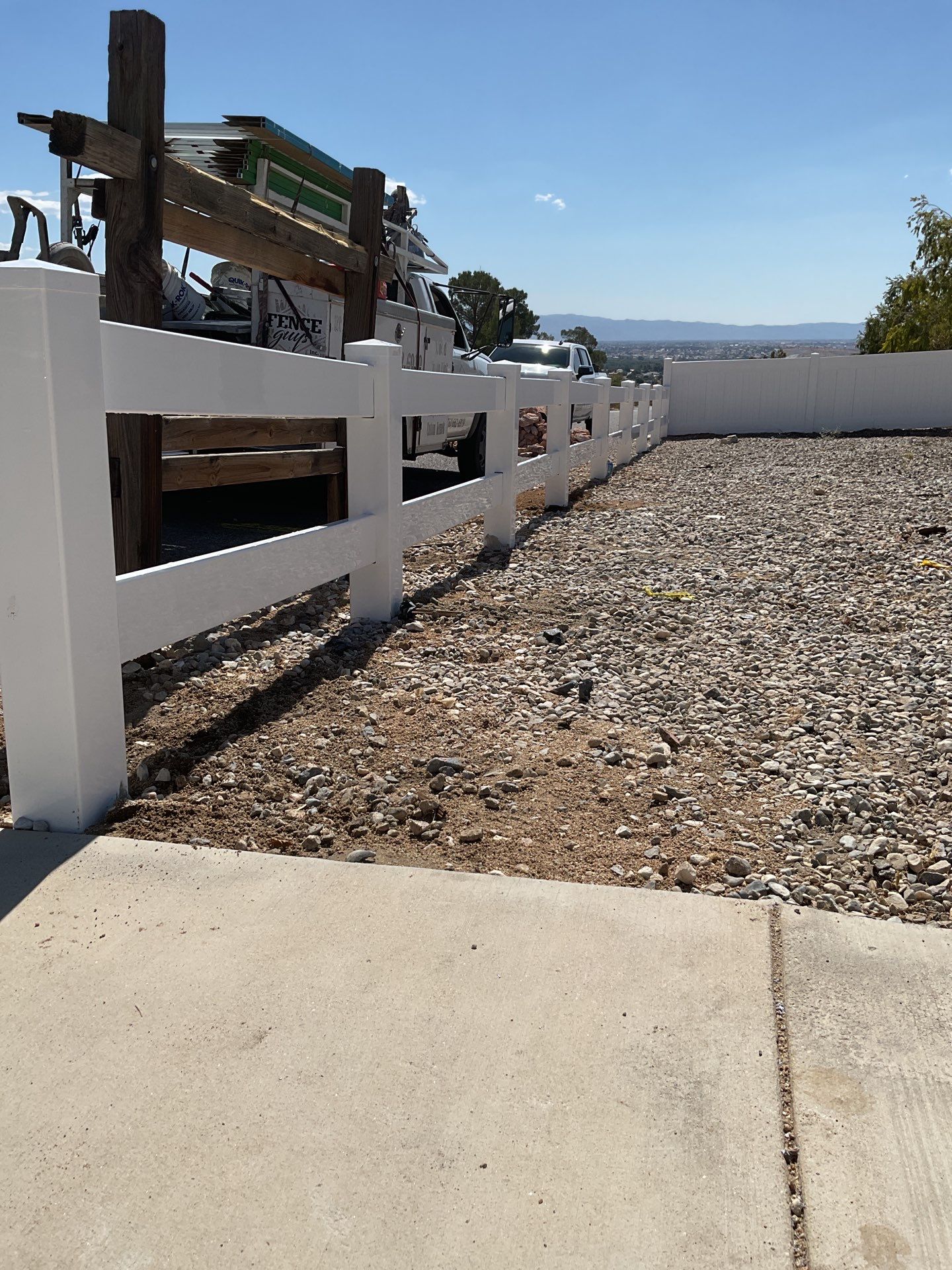4' and 6' Privacy Vinyl with 2-Rail Ranch Style Vinyl Fence by Fence Guys Inc.