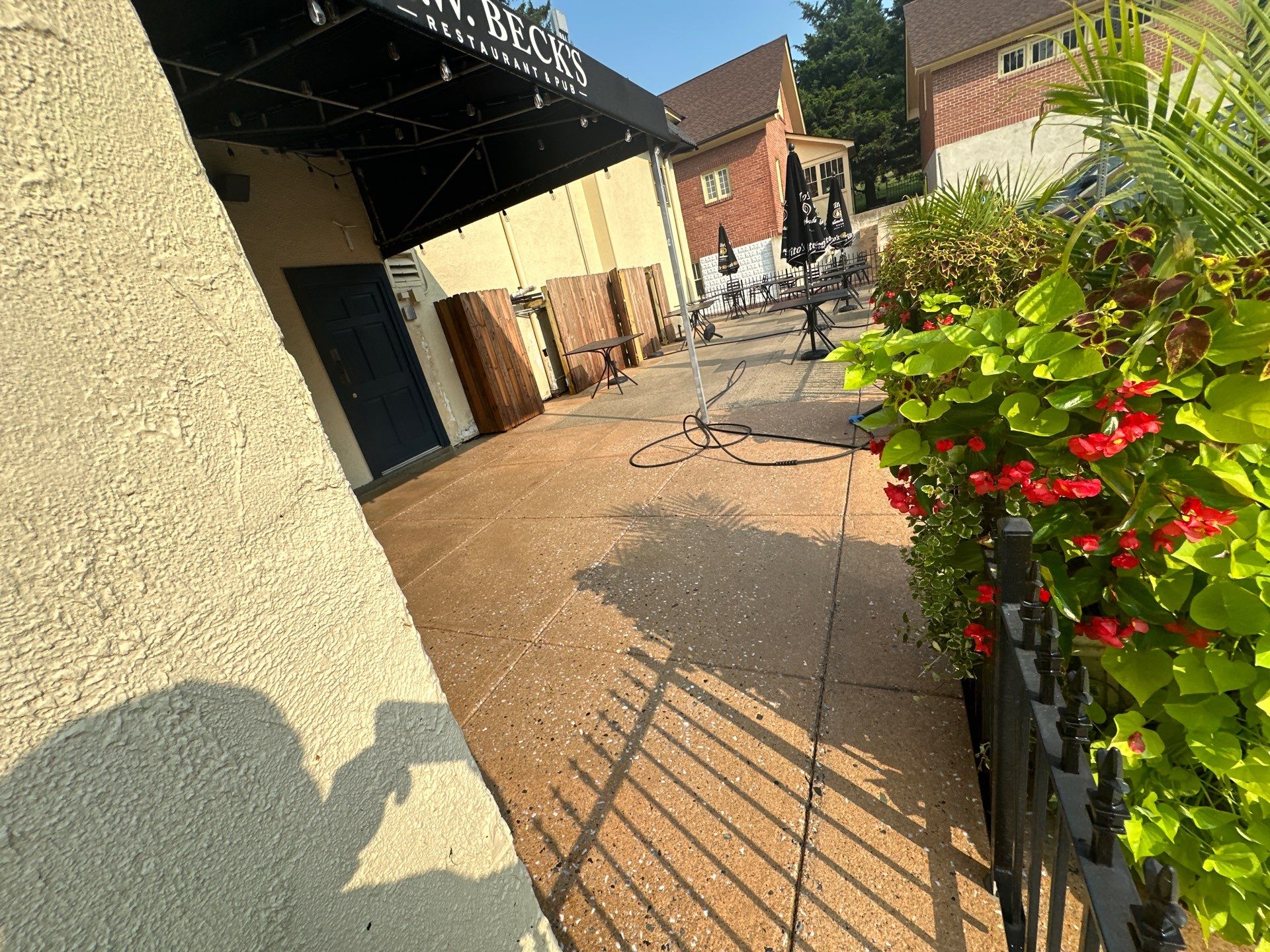 Commercial Exterior Cleaning and Concrete Washing for Sykesville Restaurant by Baltimore Pressure Washers Inc.