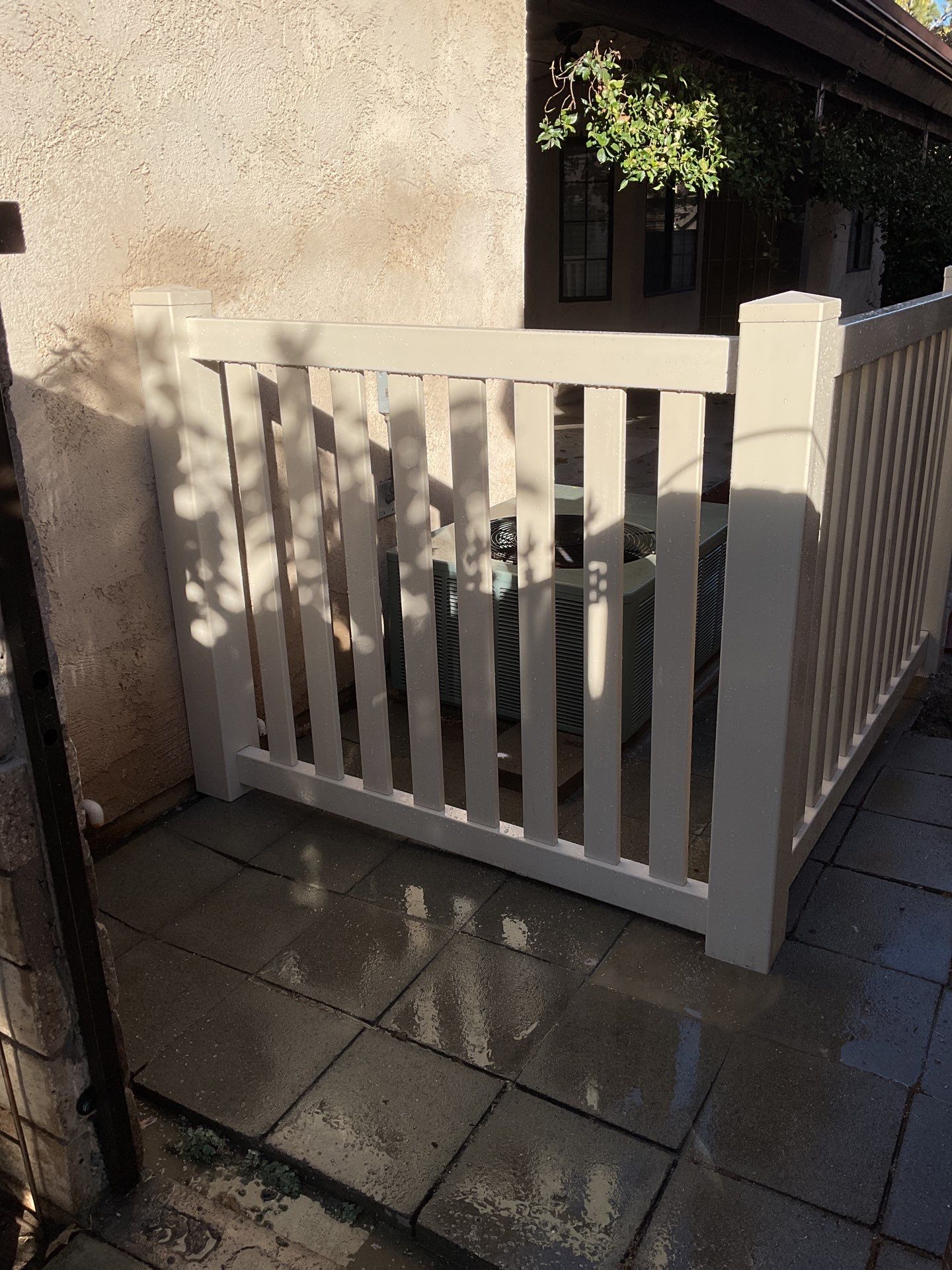 Box Picket Fence using Vinyl by Fence Guys Inc.