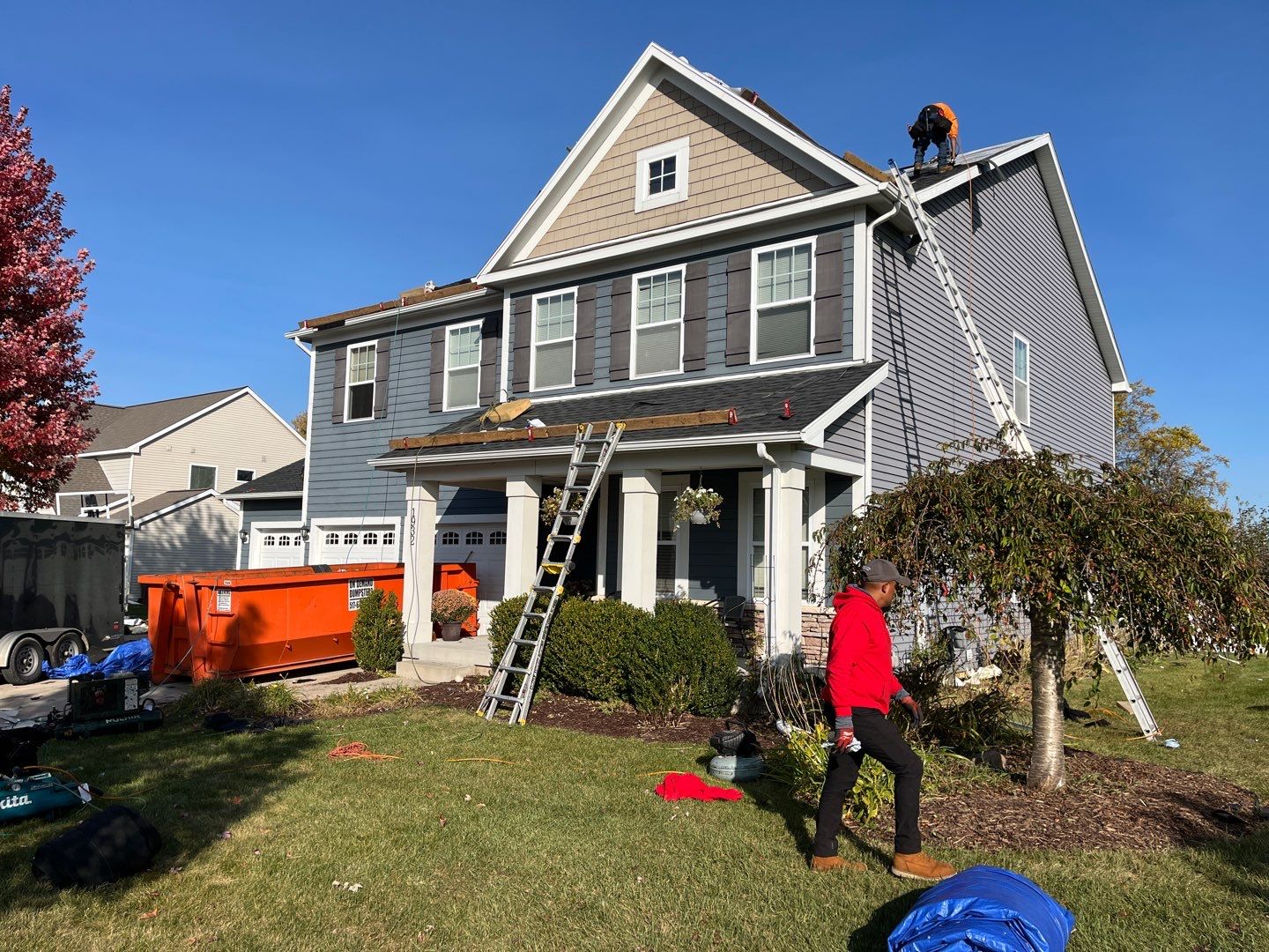 Hail Damaged - Replaced with GAF HDZ WeatheredWood by Acme Exteriors