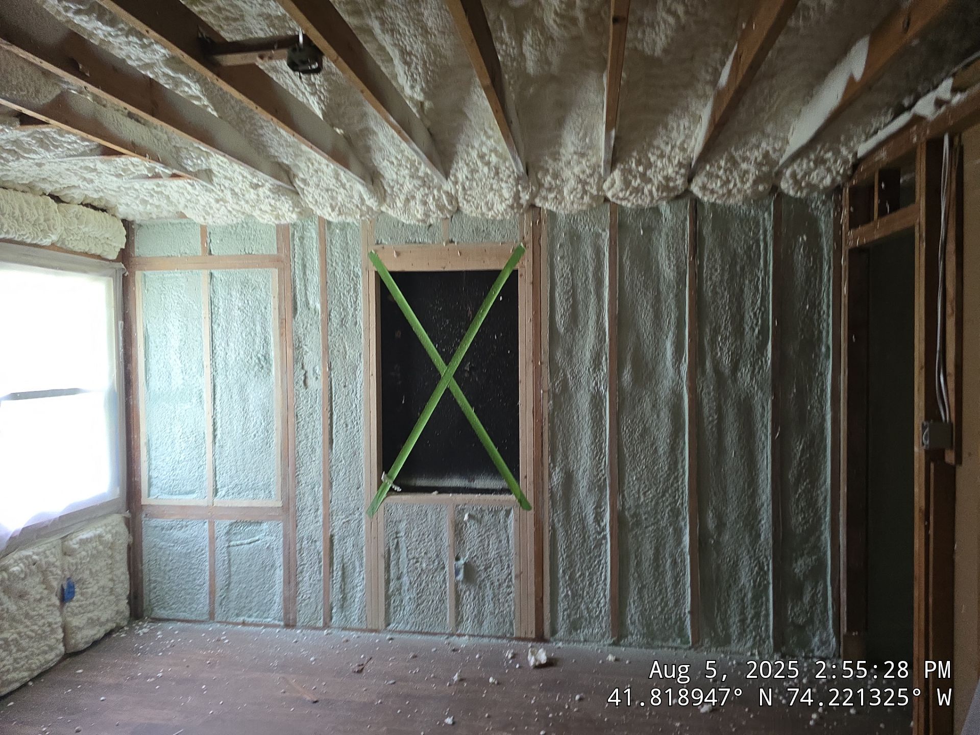 Master bedroom Exterior Walls using open cell spray foam by NYS Foam & Energy