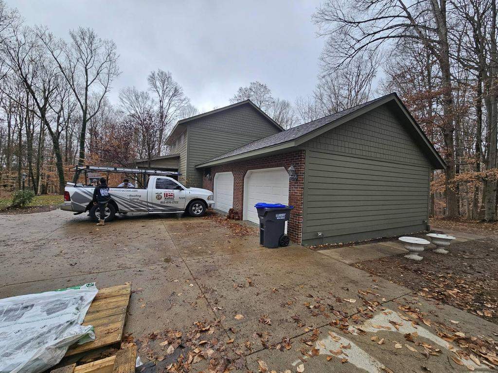 Siding Installation using Primed James Hardie & Straight Edge Shakes by Koontz Construction