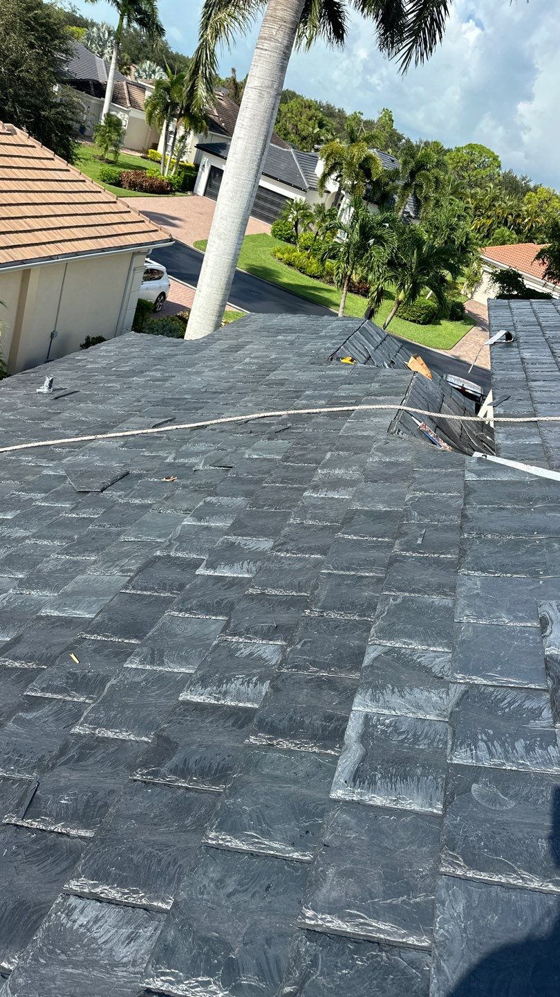 Residential Roofing Installation using Brava Slate Tile in Estero, Florida by International Roofing