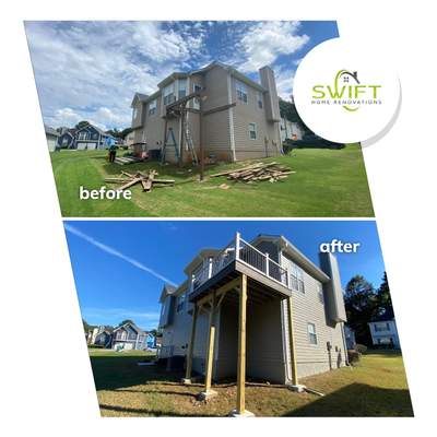 Elevated Wood Deck and Composite Step Replacement in Ellenwood