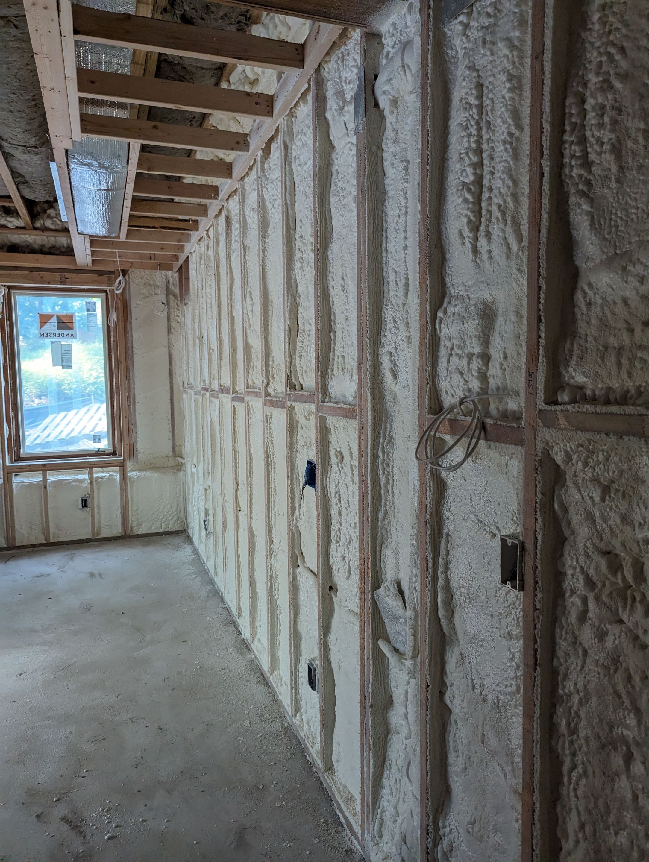 New Home Construction using open cell spray foam by NYS Foam & Energy