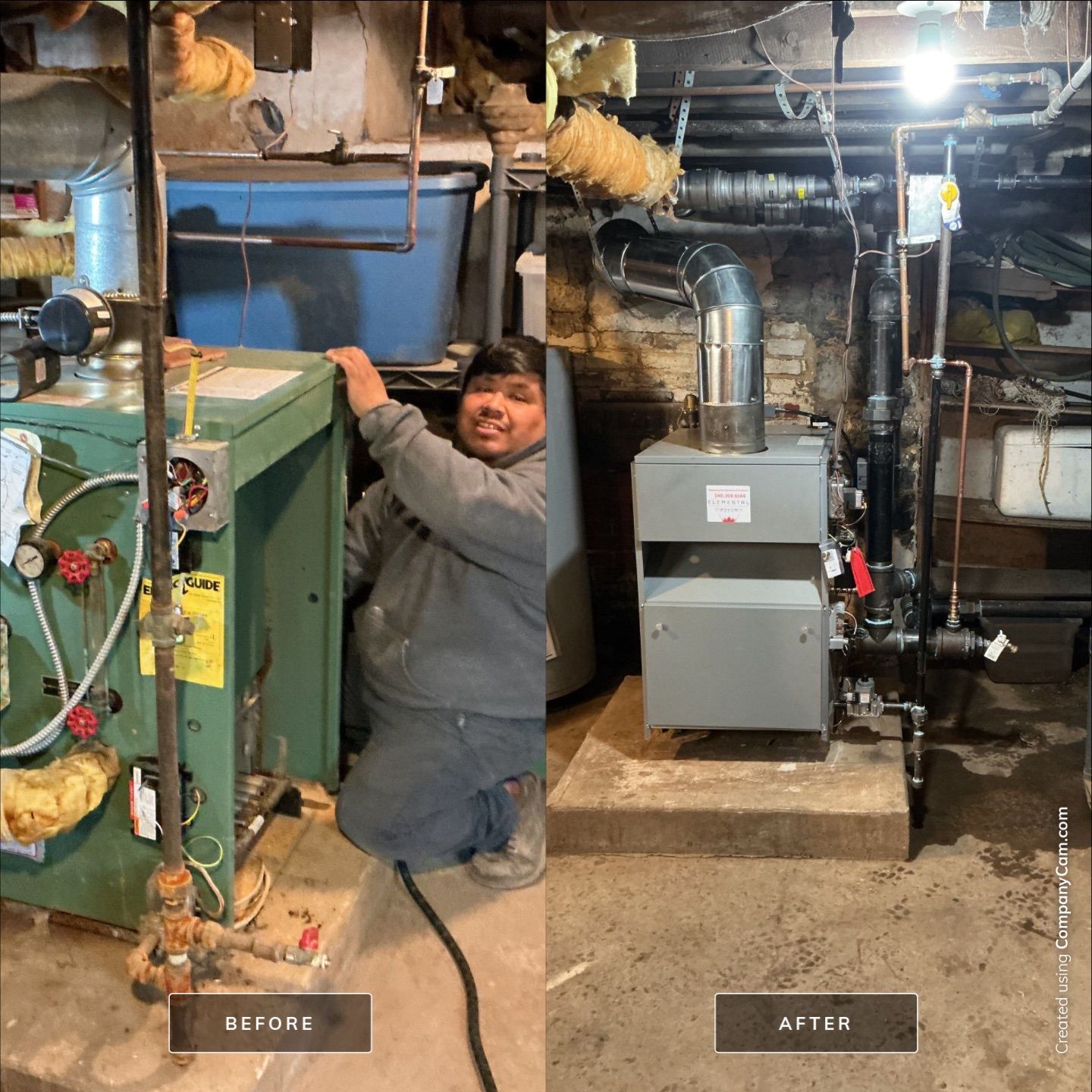 Steam Boiler Install In Strasburg by Elemental Heating and air conditioning LLC