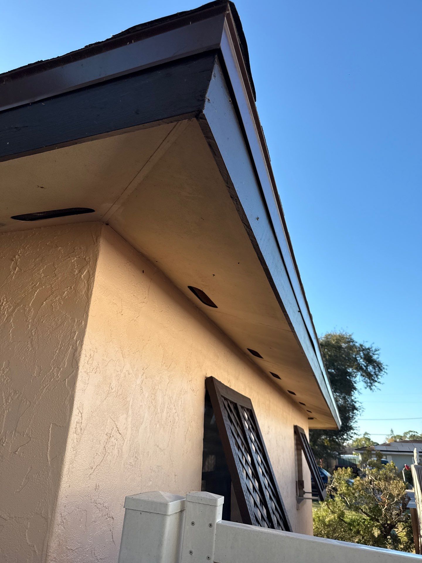 Musket Brown Soffit Installation in Sarasota FL by Gutter Professors