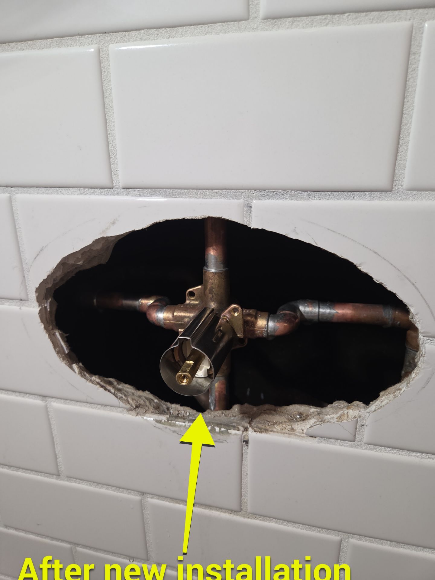 Replacing shower Valve through Tile by Professional Plumbing Inc 