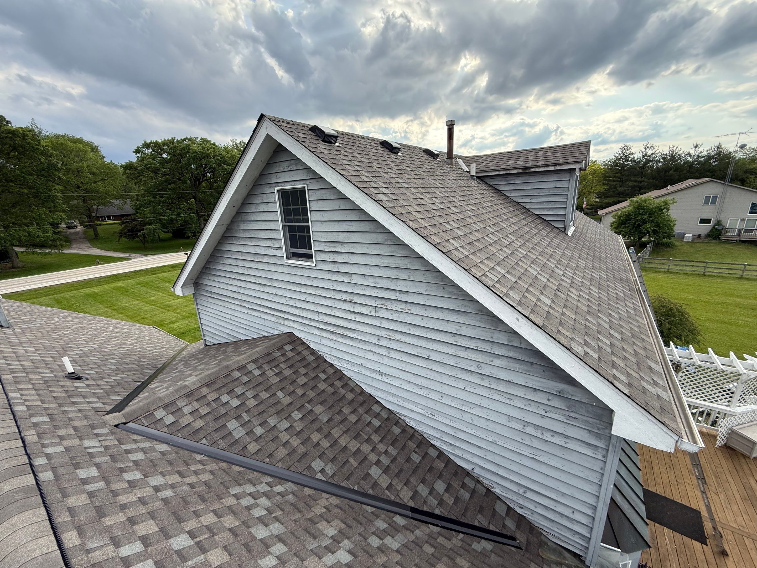 Roofing, copper chimney cap and copper awning by Optimal Home Improvement 