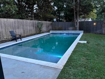 Geometric Pool with Raised Spa and Spillway