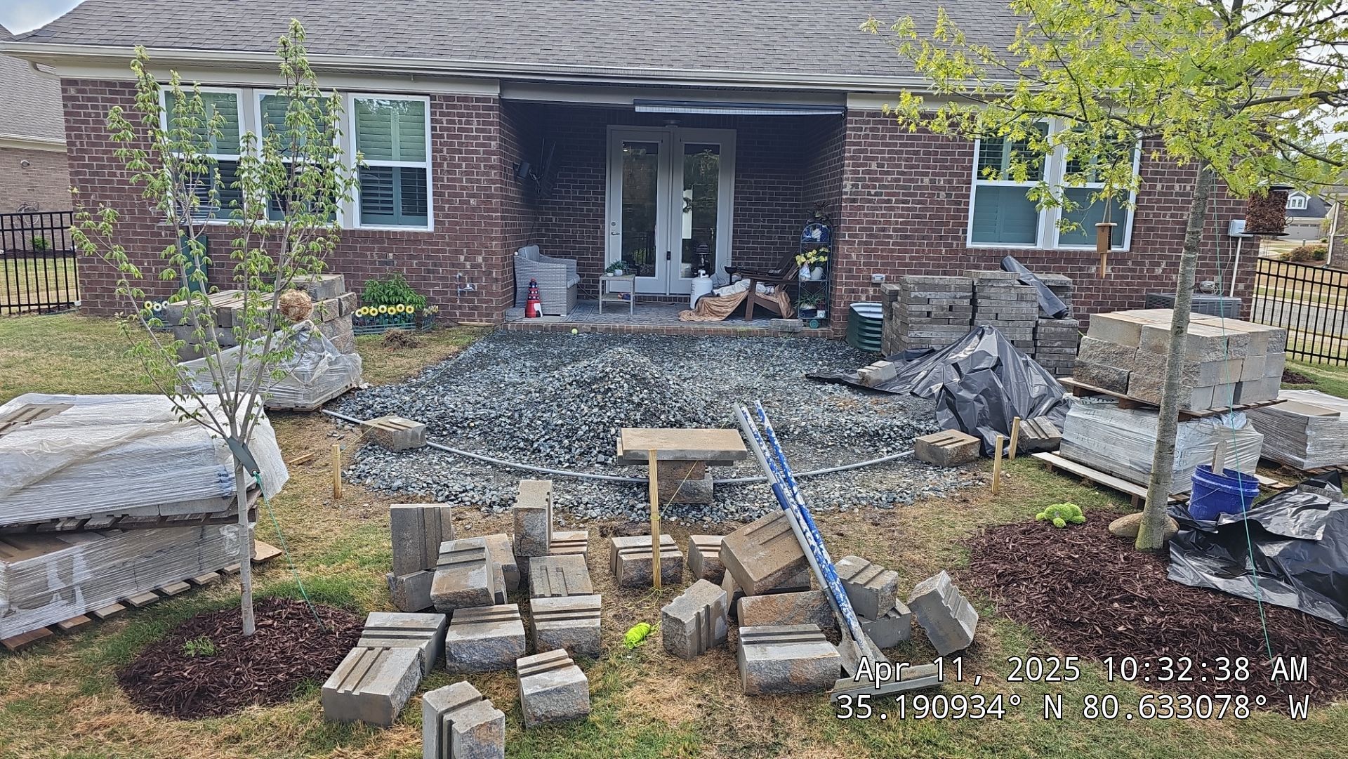 Patio Installation using Stone Pavers by Carolina-Metro Landscape, Inc