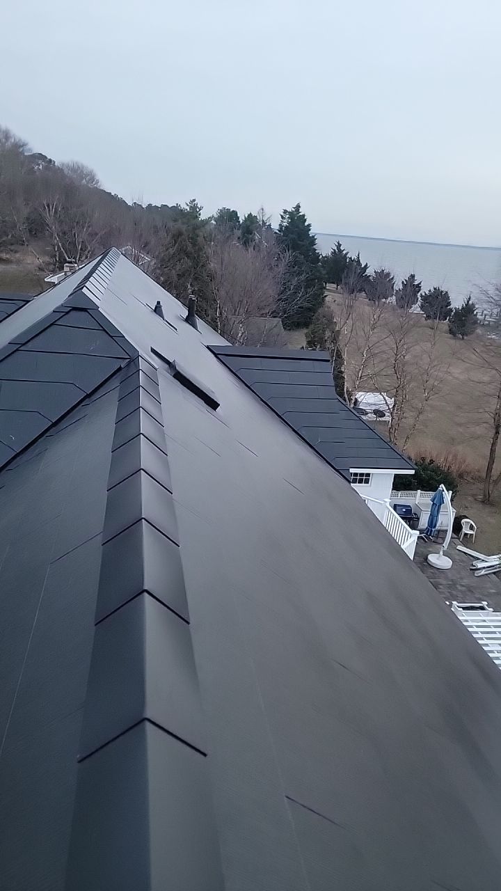 Tesla Solar Roof on the Chesapeake Bay by American Home Contractors