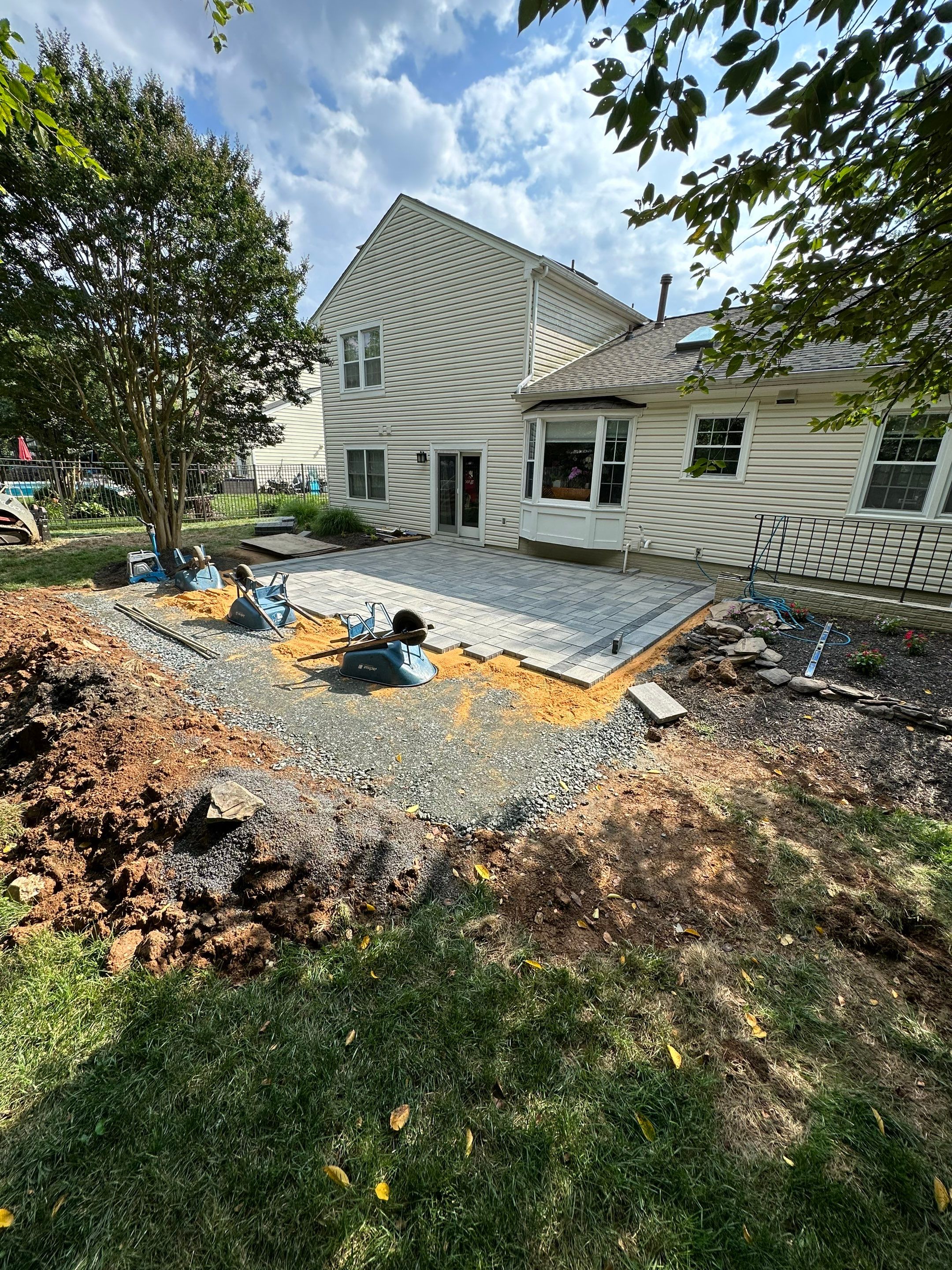 Backyard Transformation using Techo-Bloc Pavers by The Smet Companies, LLC